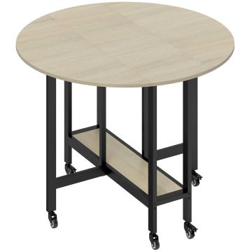 Dining table, foldable, with open shelf, 100 × 75 × 100 cm