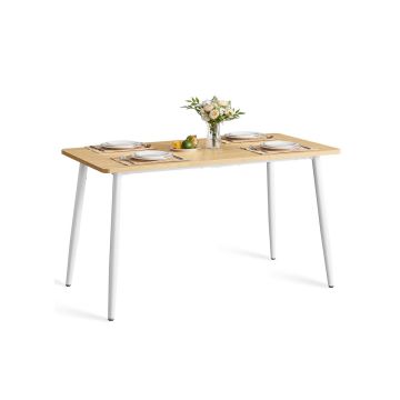 Valgomojo stalas VASAGLE KDT100N01, 4–6 asmenims, ruda/juoda, 140 × 75 × 75 cm