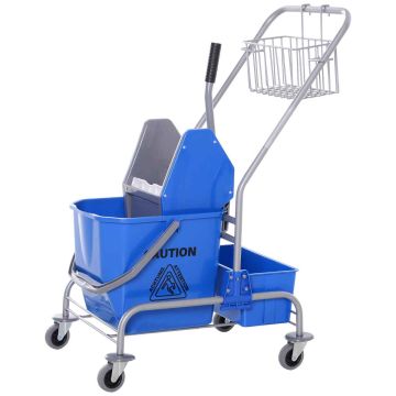 Тележка для уборки Homcom 72x49,5x95 см, серо-синяя