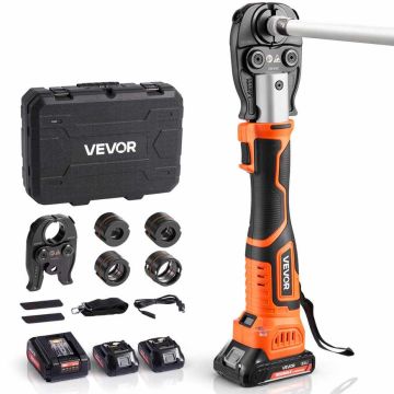 Pipe pressing tool set VEVOR MP-1930, 4 jaws, 2 batteries, 120 × 80 × 400 mm