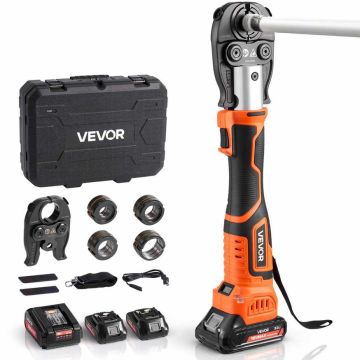 Pipe pressing tool set VEVOR MP-1930, 4 jaws, 2 batteries, 120 × 80 × 400 mm