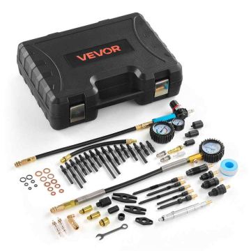 Engine Cylinder Compression Tester Set VEVOR LX1203, 4 adapters, 38 × 28 × 11 cm