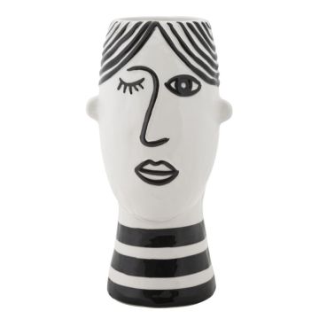 Vaza, Balta ir juoda, 13,2 × 26,3 × 11,8 cm