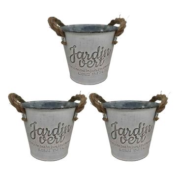 Vazonų rinkinys Relaxdays 10051083.0, 3 vnt, Ø 14 × 12,5 cm