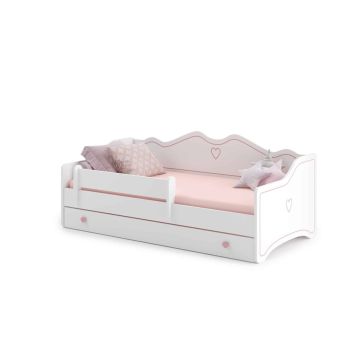 Детская кровать «Эмма» с матрасом и выдвижным ящиком, 164 см x 85 см x 70 см.