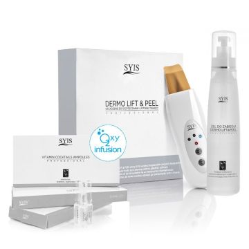 Facial skin care device Dermo Lift & Peel, with 200 ml gel and HELIX ampoules, 48 ​​× 31 × 13 cm