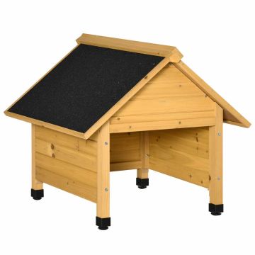 Vejapjovės garažas Outsunny 75x76x70cm., šviesiai rudos/juodos spalvos