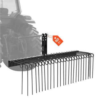 Прицепные ландшафтные грабли VEVOR PRAKE60, 26 пружинных зубьев, 1530 × 550 × 725 мм