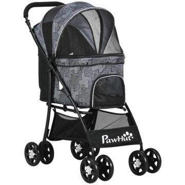 Коляска для собак PawHut 181x48x99см, серо-черного цвета