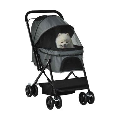 Коляска для собак PawHut 76,5x52x95см, темно-серый/черный