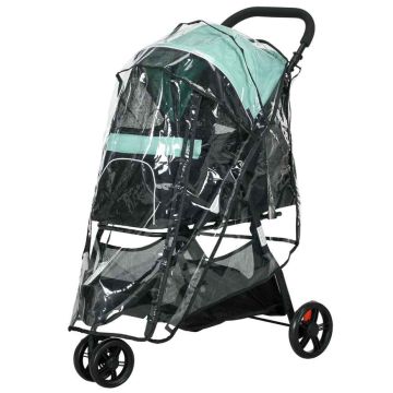 Коляска для собак PawHut 80,5x51,5x100см, черно/светло-голубого цвета