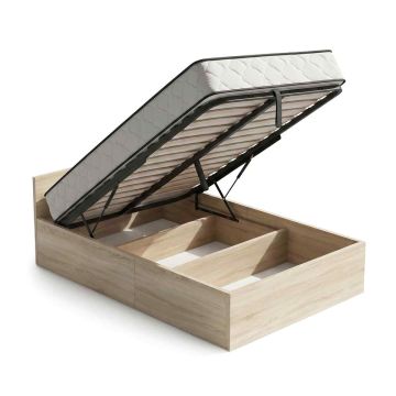 Single bed, with mattress, oak color