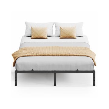 Viengulės metalinės lovos rėmas 90 x 200 cm, rašalo juodas
