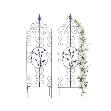 Vijoklinių augalų grotelės Relaxdays, 2 vnt, Juoda, 116 × 35 cm