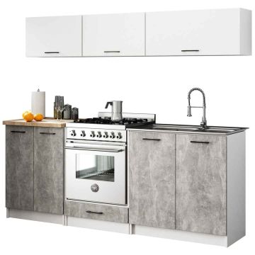 Комплект кухонной мебели OLIWIA G1, 2 м, белого/серого цвета