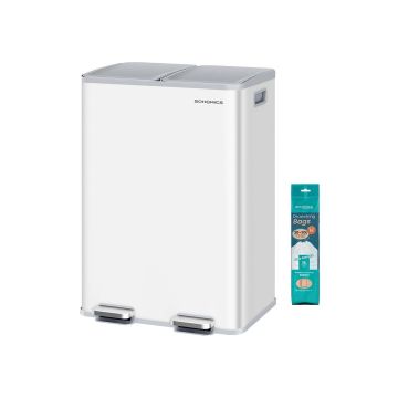 Virtuvės šiukšliadėžė SONGMICS LTB741B02, 2 × 30 l, 47,6 × 66,9 × 37,7 cm