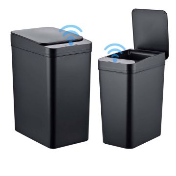 Virtuvės šiukšliadėžių rinkinys Relaxdays, 2 vnt., 9 l ir 15 l, Juoda
