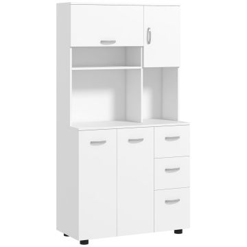 Virtuvės spintelė Homcom 89x39,5x168cm., baltos spalvos