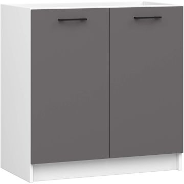 Кухонный шкаф OLIWIA S80ZL, 2 распашные дверцы, белый/серый, 80 × 82 × 46 см