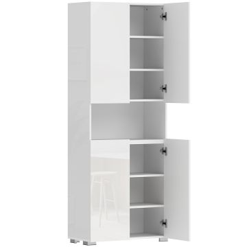 Kitchen cabinet, with adjustable shelves, White, 68 × 34 × 180 cm