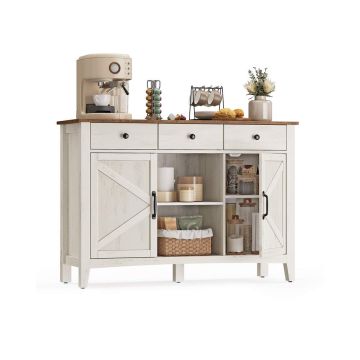 VASAGLE kitchen cabinet, with drawers and doors, 114.5 × 80 × 40 cm