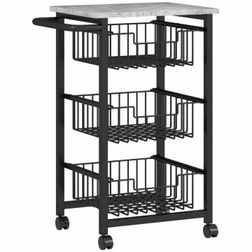 Kitchen trolley, 3 baskets, 49.5 × 69 × 31 cm