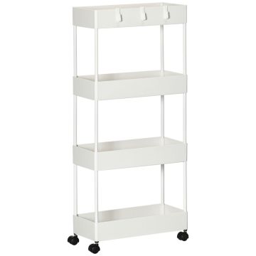 Virtuvės vežimėlis Homcom 40x19x90cm., baltos spalvos