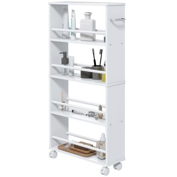 Virtuvės vežimėlis Homcom 45x15x91cm., baltos spalvos