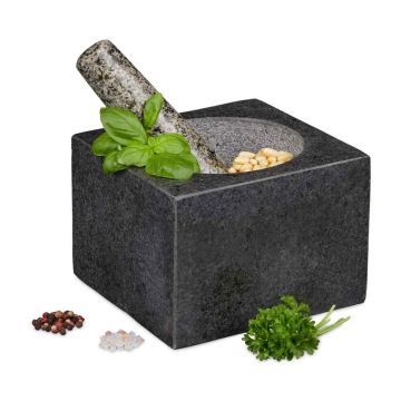 Virtuvinė grūstuvė ir piestelė Relaxdays 10029961.0, 2 dalių rinkinys, 14,5 × 10,5 × 14,5 cm
