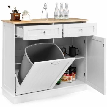 Kitchen trash can cabinet, 38 l, Black, 100 × 90.5 × 33.5 cm