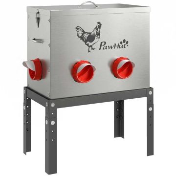 Chicken feeder, 18 kg, Silver, 42 × 55.5 × 25 cm