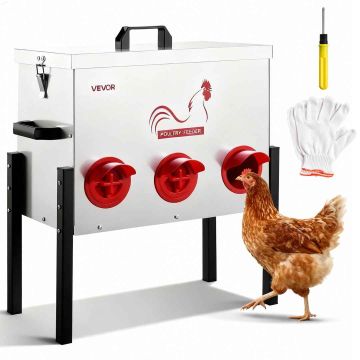Chicken feeder VEVOR SS-00034, 6 feeding holes, 47.6 × 51.8 × 26.7 cm