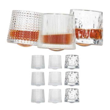 Viskio taurės, 12 vnt., 3 dizainai, 150 ml, Ø 8 × 7,5 cm