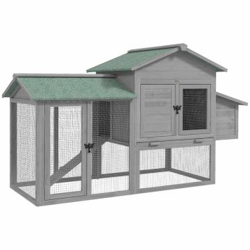 Chicken coop, With aviary and pull-out drawer, 168 × 75 × 103 cm