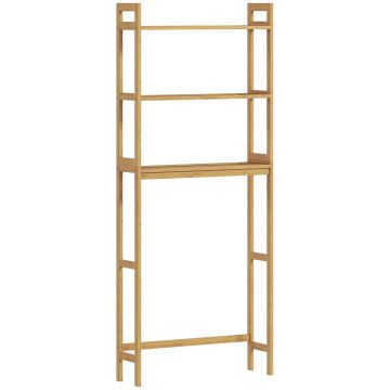 Полка для ванной Kleankin 68x20x165 см, светло-коричневая.