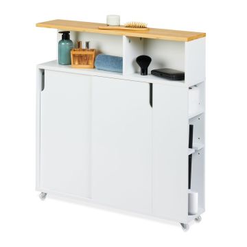 Полка для ванной Relaxdays, 3 регулируемые полки, 17 × 79 × 75 см