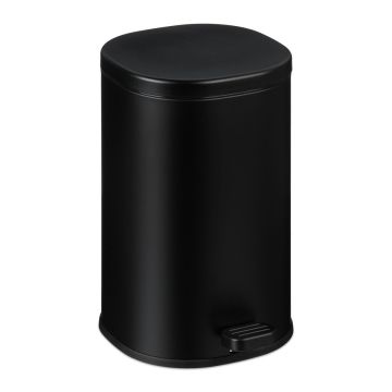 Vonios šiukšliadėžė Relaxdays, 5 l, su pedalu, Juoda, Ø 20,5 × 31,5 cm