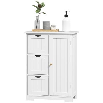 Шкаф для ванной комнаты, 3 ящика, Белый, 60 × 80 × 30 см