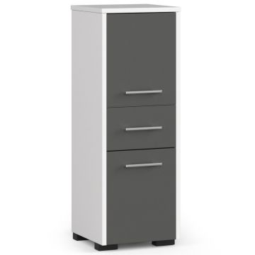 Шкаф для ванной комнаты AKORD FIN 2D 1SZ, 2 дверцы, 1 ящик, белый/серый, 30 × 85 × 30 см