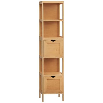 Шкафчик для ванной Kleankin 30x30x140см, светло-коричневого цвета