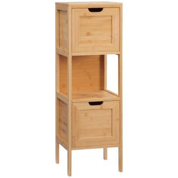 Тумба для ванной Kleankin 30x30x90 см, светло-коричневого цвета