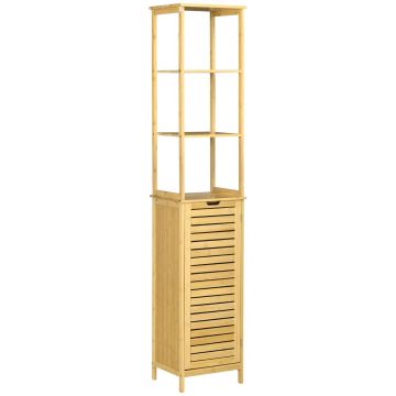 Тумба для ванной комнаты Kleankin 34x30x173см, светло-коричневого цвета