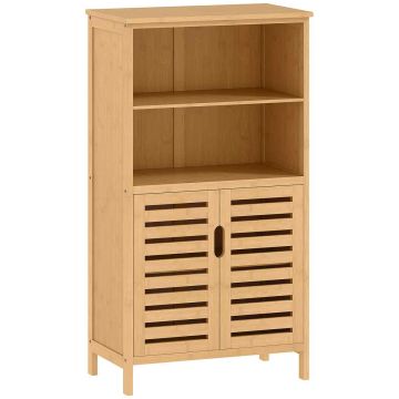 Тумба для ванной Kleankin 50x29x92см, светло-коричневого цвета