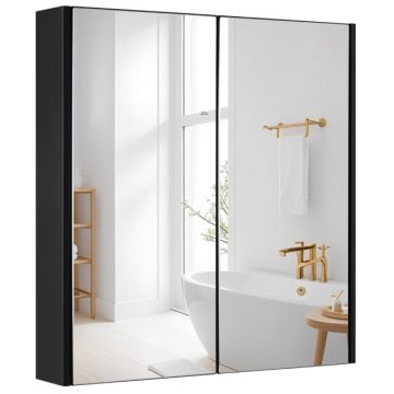 Bathroom cabinet, with double mirrored doors, 62 × 65 × 11 cm