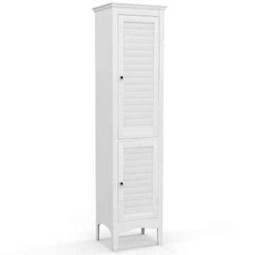 Bathroom cabinet, with adjustable shelf, White, 38.1 × 160.02 × 33.02 cm