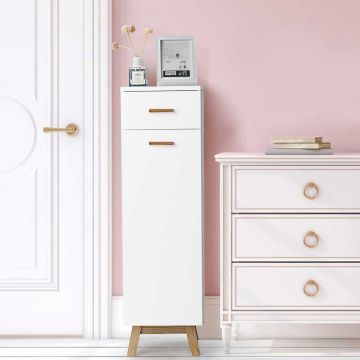 Bathroom cabinet, with drawer and 3 shelves, 30 × 30 × 102 cm