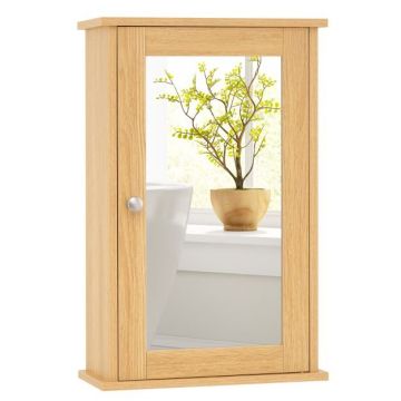 Bathroom cabinet with mirror, 1 door, 34 × 53 × 15 cm