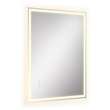 Vonios veidrodis SONGMICS, su LED apšvietimu, Balta, 70,7 × 50,7 cm