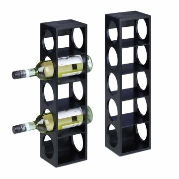 Vyno lentynos Relaxdays 10046372.0, 2 vnt., 5 buteliams, 14 × 53 × 12 cm