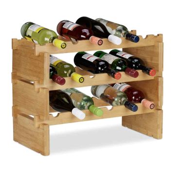 Vyno stovas Relaxdays 10023410_348, 3 pakopos, 60 × 45 × 28,5 cm
